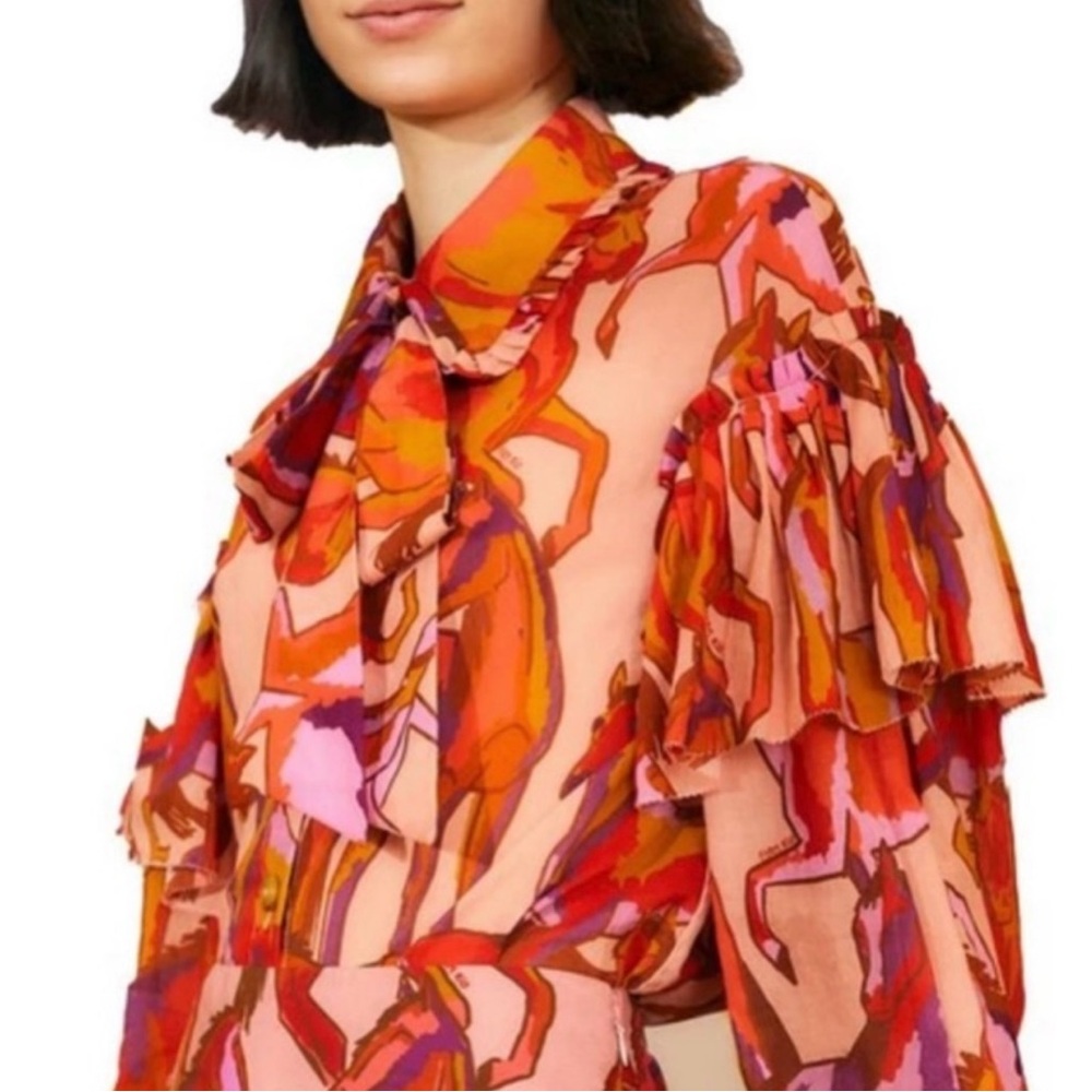 Vibrant Multicolor Ruffled Blouse - image 3
